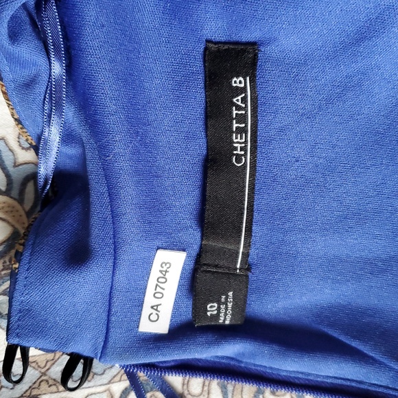 Chetta B Royal Blue Paisley Bishop Qrap Dress - Picture 6 of 8